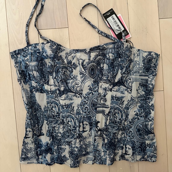 Blue and white corset top - Picture 1 of 3